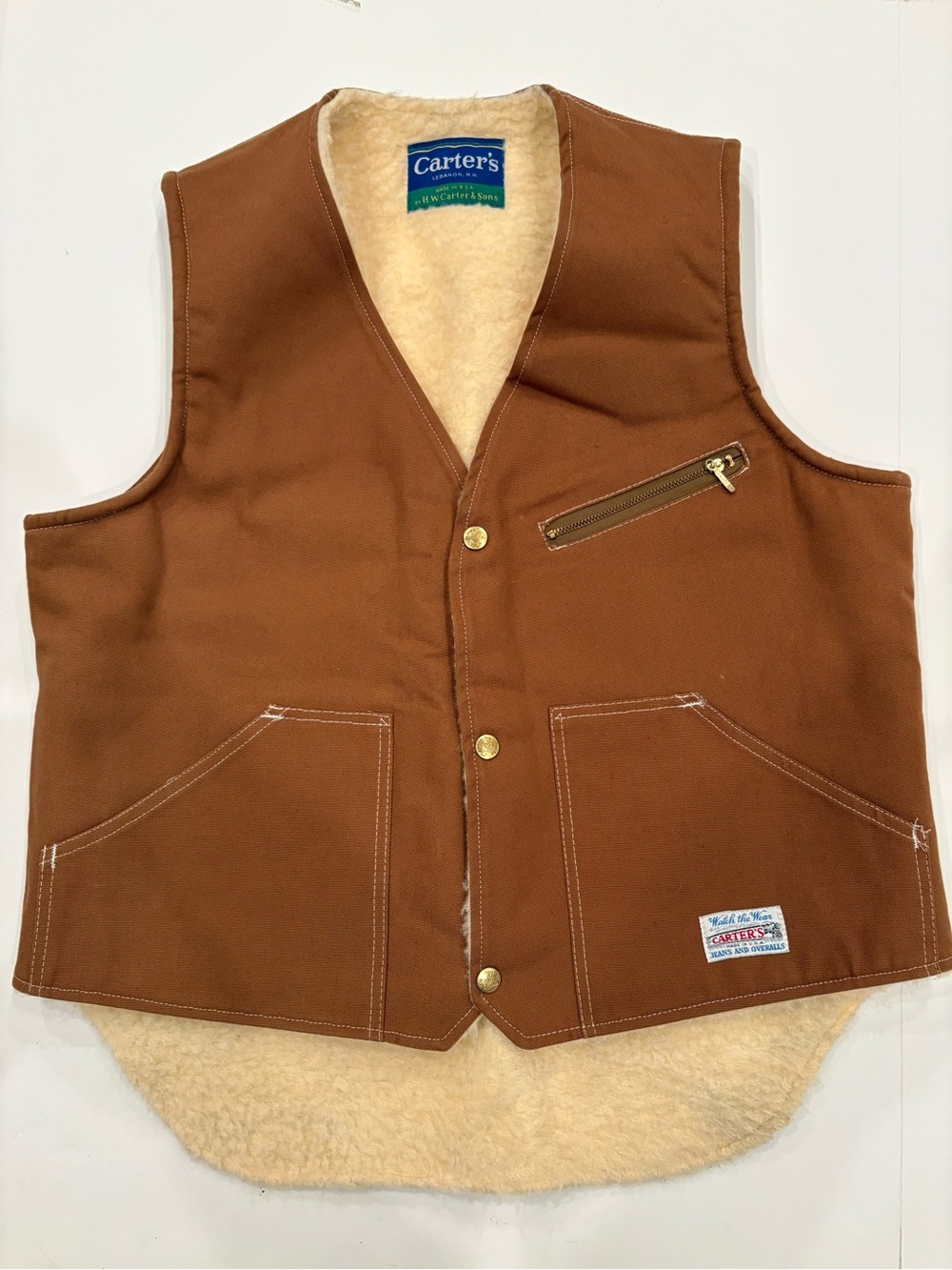 Carter's Chestnut Brown Sherpa-Line men’s Vest-medium-ranching-farming-READ-NEW